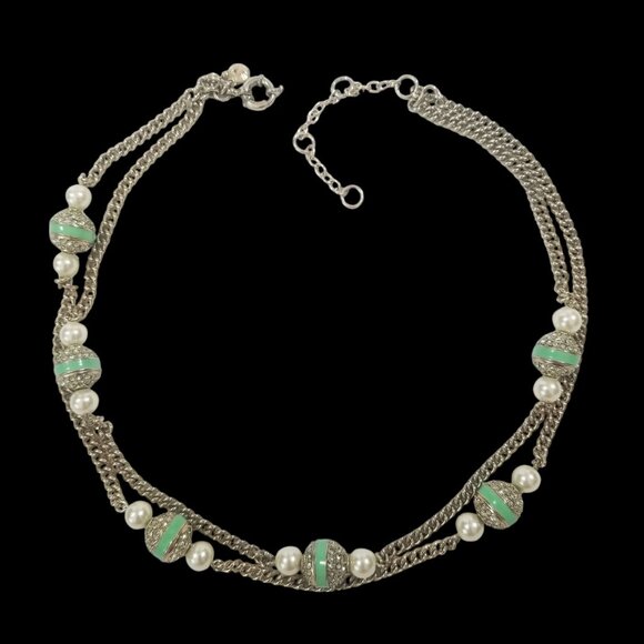 J.Crew Necklace 2-strand Crystal & Enamel Beads and Faux Pearls - Picture 7 of 10